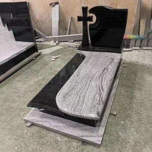 Absolute Black - Viscon White Granite Tombstone