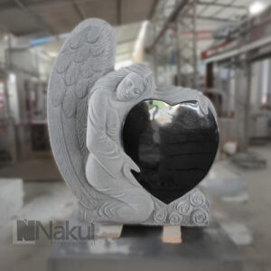 Angel Heart Upright Memorial Headstone Monument