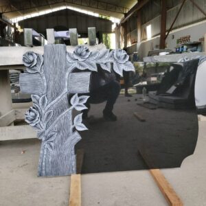 Tree Engraved Granite Headstone Monument