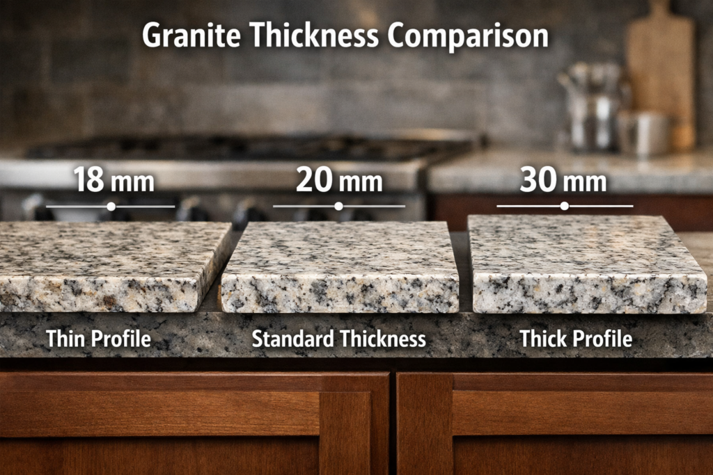 Granite Thickness – 18 mm vs 20 mm vs 30 mm