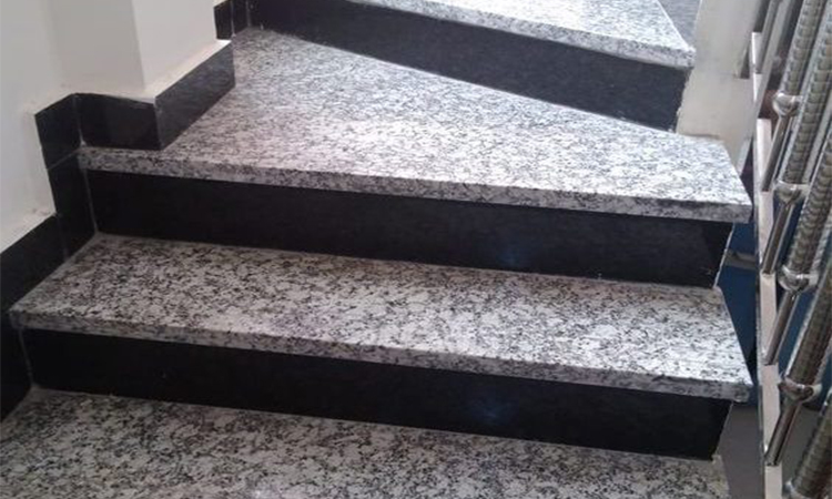 Black granite staircase interior