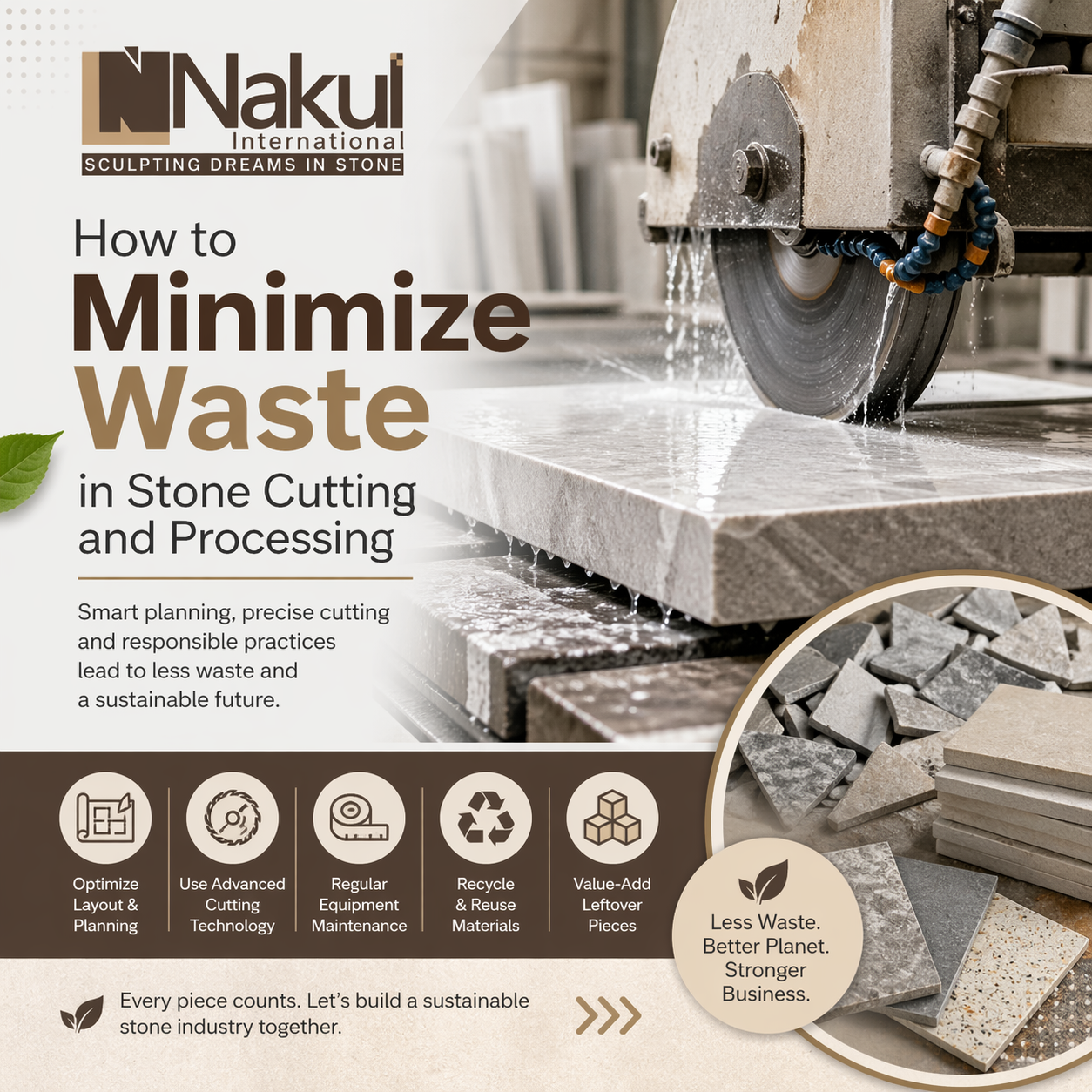 Efficient stone cutting process