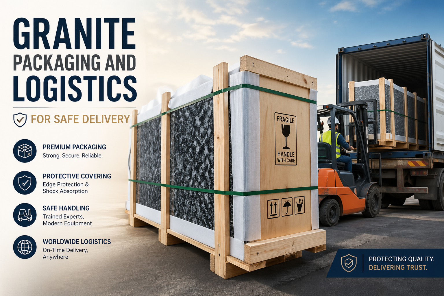 Granite packaging for safe delivery