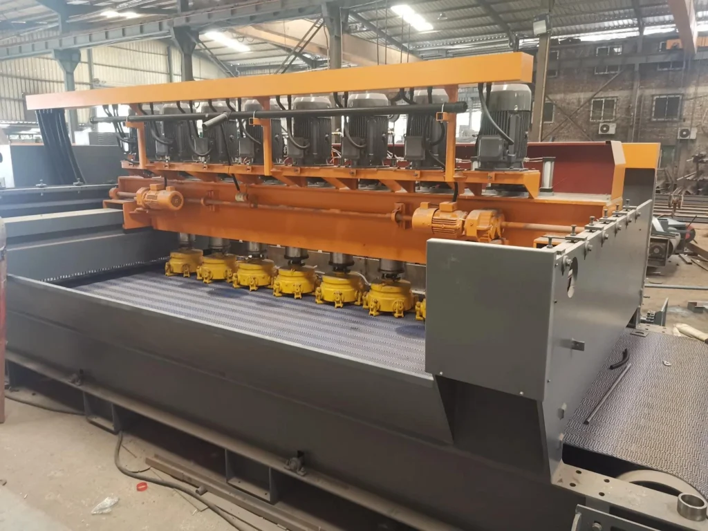 Granite slab polishing and finishing process in factory