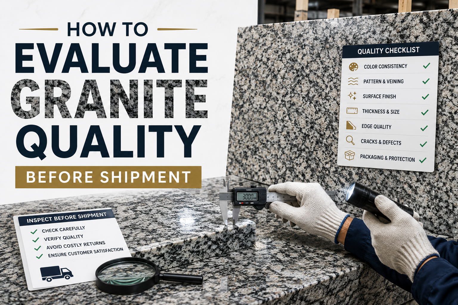 granite slab quality inspection before shipment