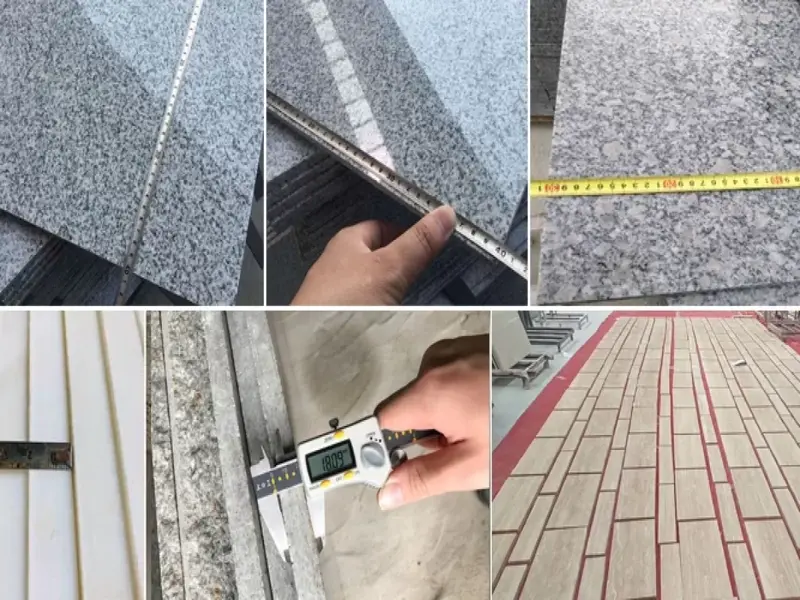 checking granite thickness with caliper