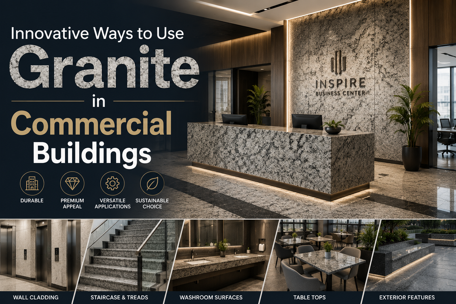Innovative granite applications in commercial spaces