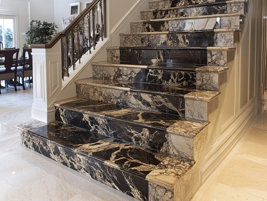Contemporary granite stairs with stylish finishes